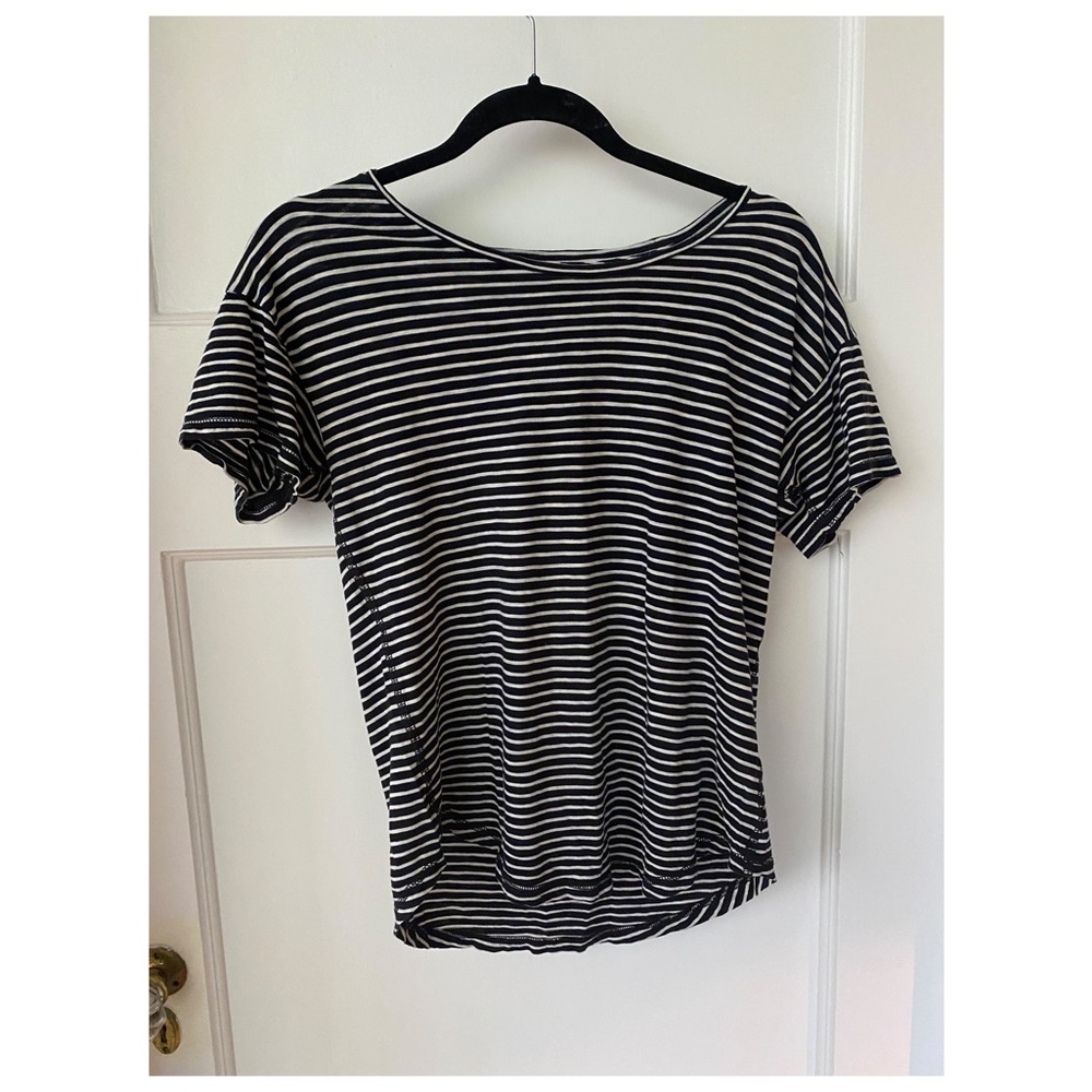 Madewell Size M Black and White Striped T-shirt